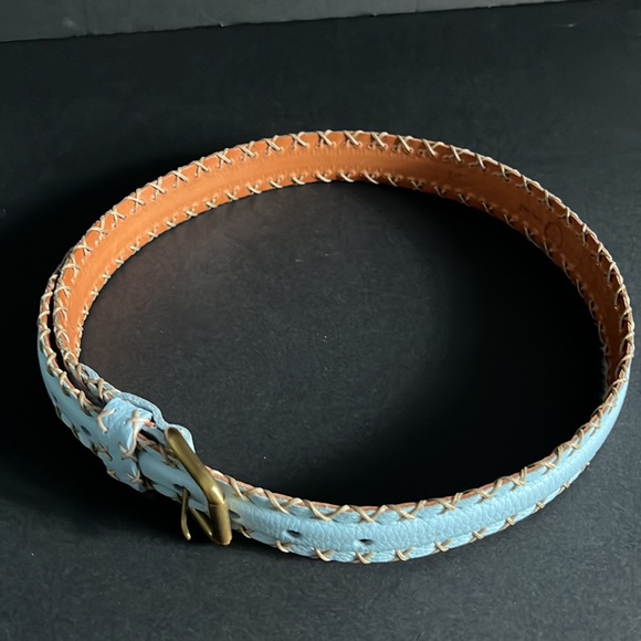 Jean Louis Fernandez Whip Stitch Blue Leather Belt - France main image 14